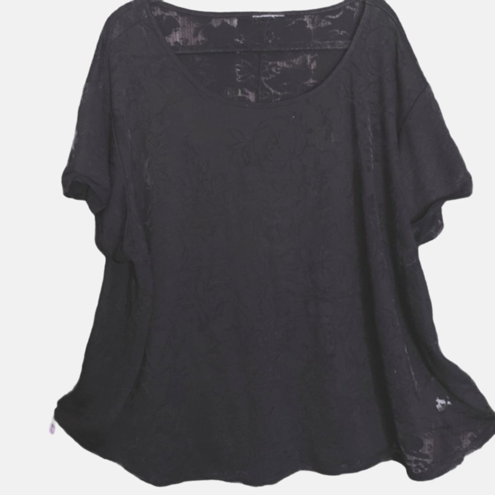 Black lace swing top Sz 3-5XL